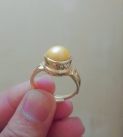 Yellow South Sea Pearl Ring